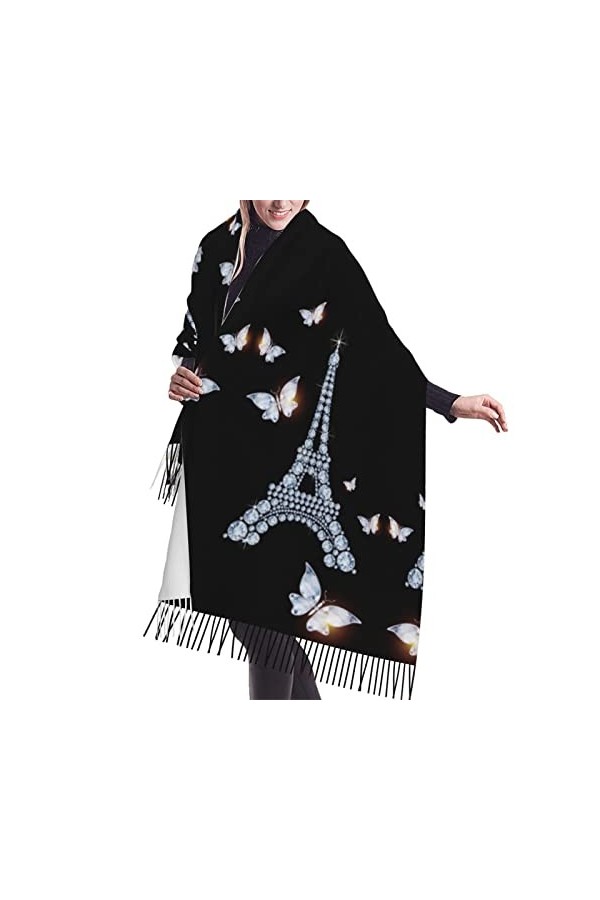 Grande écharpe Pashmina colorée en forme de poisson - Toucher cachemire - Doux et chaud - Cadeau pour homme et femme, Poisson