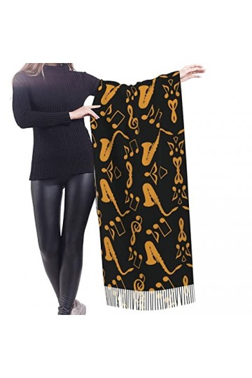 Grande écharpe de baseball Pashmina toucher cachemire doux et chaud - Cadeau pour homme et femme, Notes de musique aigus, tai