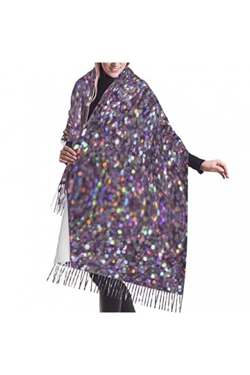 Grande écharpe de baseball Pashmina toucher cachemire doux et chaud - Cadeau pour homme et femme, Motif à paillettes, taille 