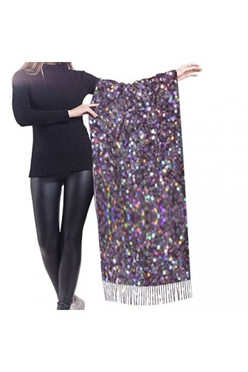 Grande écharpe de baseball Pashmina toucher cachemire doux et chaud - Cadeau pour homme et femme, Motif à paillettes, taille 