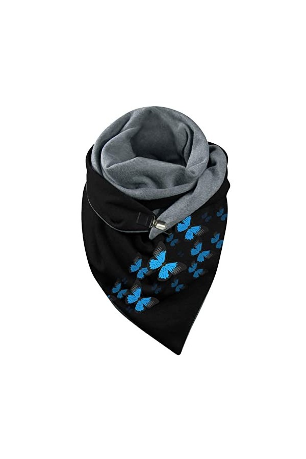 Écharpe pashmina pour femme, hiver, automne, bleu, écharpe dhiver festive à carreaux, écharpe en tricot, carrée, épaisse, co