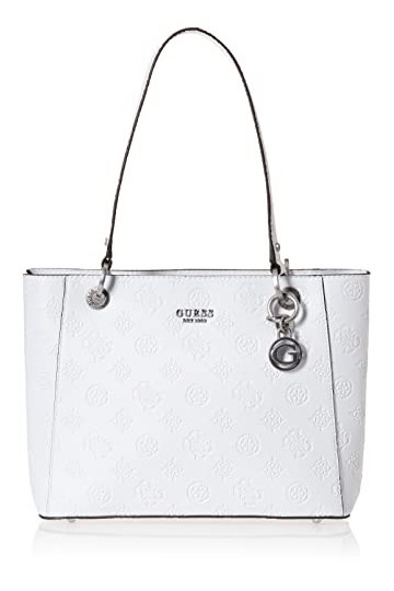 GUESS Galeria Petit sac fourre-tout Noël, blanc, taille unique