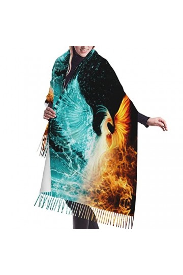 Grande écharpe pashmina motif dauphins galaxie, toucher cachemire, écharpe douce et chaude, cadeau pour homme et femme, Chat 