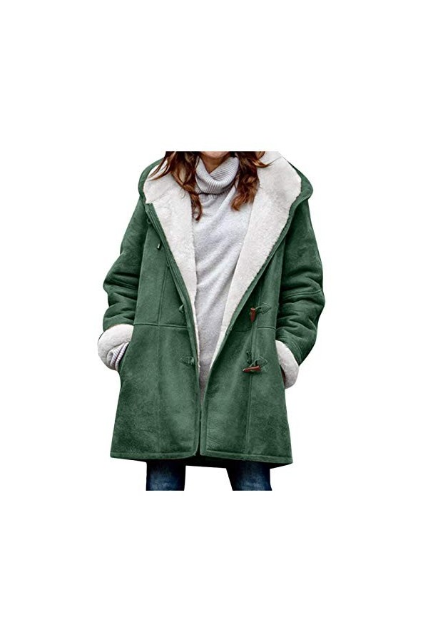 Nidddiv Vestes à capuche en polaire pour femme - Couleur unie - Manteaux dhiver pour femme - Grande taille - Pull à manches 