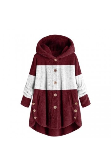 Sweat à capuche en polaire pour femme - Couleurs contrastées - Vêtement de nuit décontracté - Doux et léger - Pyjama en peluc