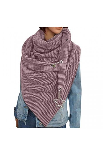 Chic Echarpe Triangle Femme avec Bouton Doux Foulards Echarpes Femme Homme Pashmina Châle mode rétro Shawl foulard Cravate Ho