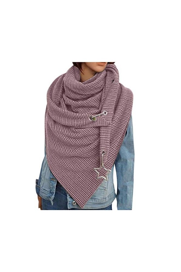 Chic Echarpe Triangle Femme avec Bouton Doux Foulards Echarpes Femme Homme Pashmina Châle mode rétro Shawl foulard Cravate Ho
