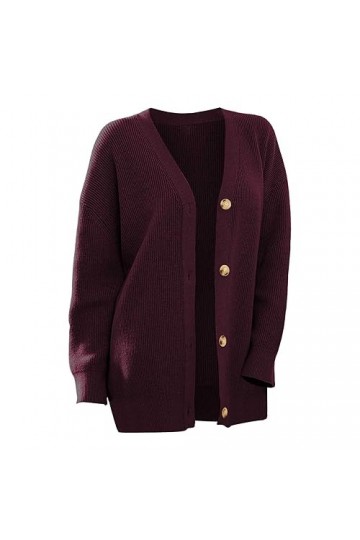 Nidddiv Pull tricoté uni pour femme - Cardigan tendance britannique - Manteaux thermiques à manches longues - Chemisier dhiv