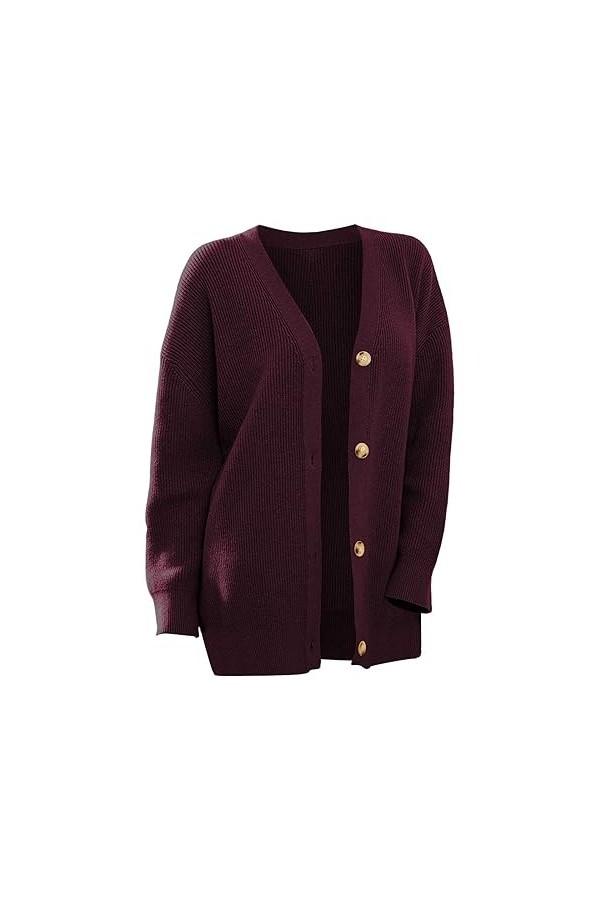 Nidddiv Pull tricoté uni pour femme - Cardigan tendance britannique - Manteaux thermiques à manches longues - Chemisier dhiv