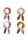 Lot de 4 écharpes carrées plissées en satin pour femme - - Taille unique