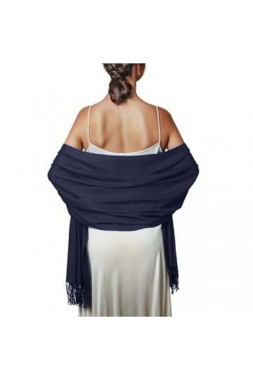 PIOYMEYA Chale Bleu Femme Hiver Chaud Etole Mariage Echarpe Foulard Grosse Echarpes Foulards Châle Pashmina