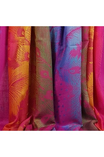 GFM Écharpe de style pashmina, motif plumes de pao NPCKPASH-P27 