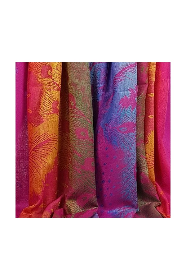 GFM Écharpe de style pashmina, motif plumes de pao NPCKPASH-P27 