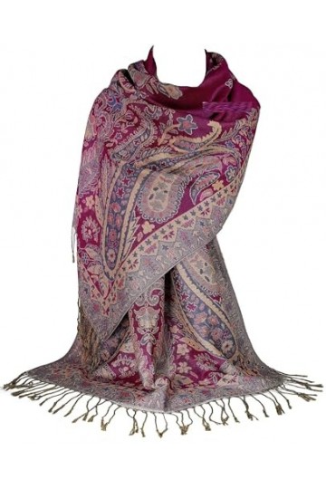 GFM Écharpe de style pashmina de fleurs en mosaïque - S16-Rose Clair 2 - PASH-5flr-HLGLB 