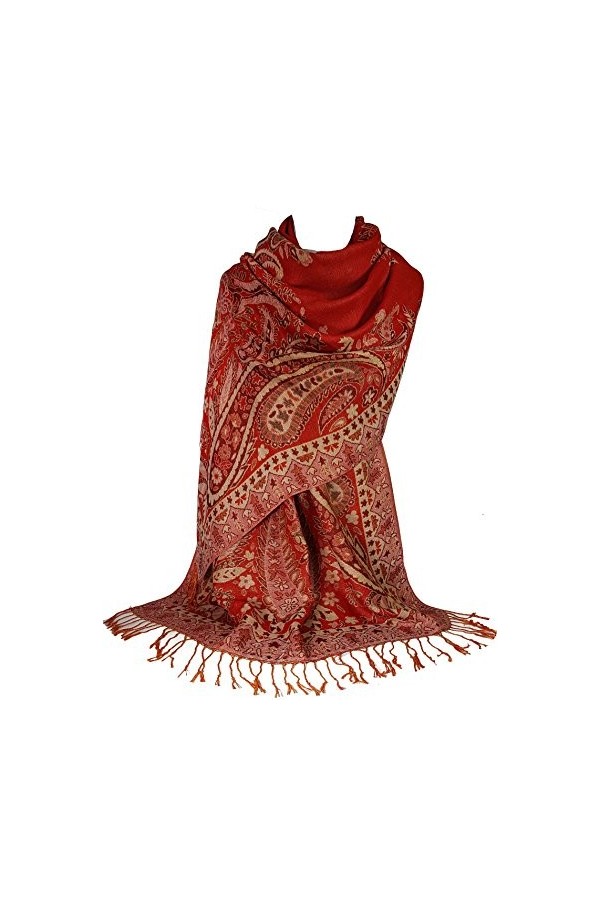 GFM Écharpe de style pashmina de fleurs en mosaïque - S16-Rose Clair 2 - PASH-5flr-HLGLB 