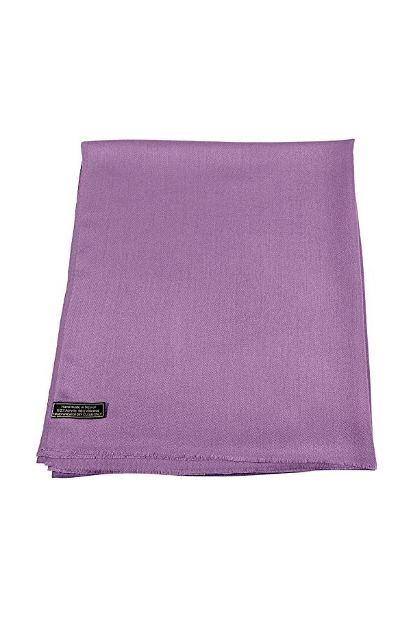 CJ Apparel Mauve Echarpe Secondes en Châle Solide Couleur Unie Conception Wrap Étole Pashmina