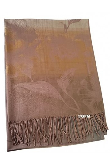 GFM Écharpe, châle enveloppant de style pashmina motif mosaïque florale FRL1 , L