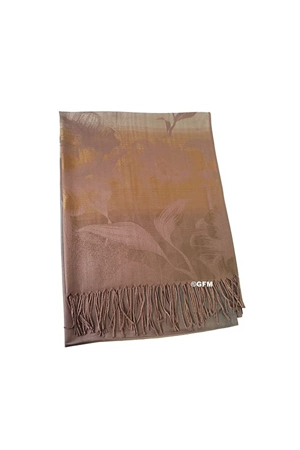 GFM Écharpe, châle enveloppant de style pashmina motif mosaïque florale FRL1 , L