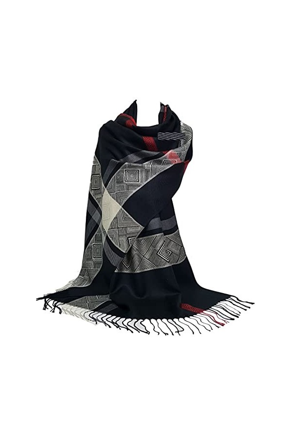 GFM® Bohemian Designs Écharpe style pashmina 2008-Rouge fonce- Pash-2008-GHLL 