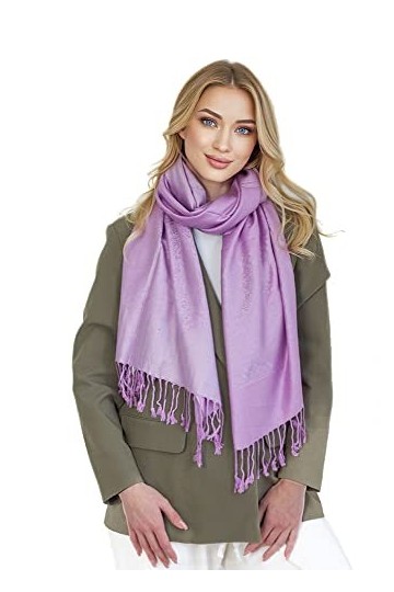 Signare Pashmina Châles et écharpes pour femmes, lilas, M