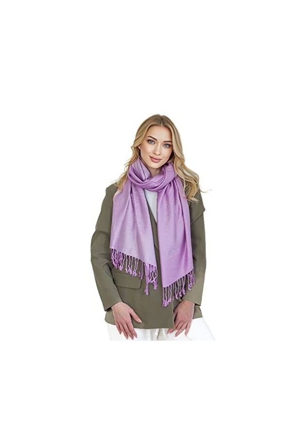 Signare Pashmina Châles et écharpes pour femmes, lilas, M