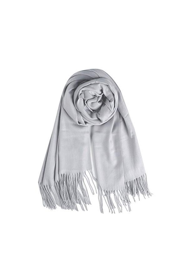 QBSM Grand châle pashmina doux pour femme pour mariage ou soirée, beige clair, taille unique