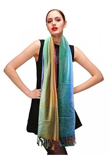 Shmily Girl Femme Élégantes Doubles Côtés Floral Pashmina sensation Wrap écharpe étole châle