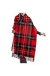 Royal Stewart Tartan Plaid Écharpe dhiver tendance pour femme Toucher cachemire Pashmina Châle enveloppant doux et chaud, Co