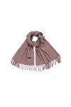 Chale Femme Pashmina, Foulard Femme Luxe Gris Marron Couleur Unie Avec Pompon 200X70cm