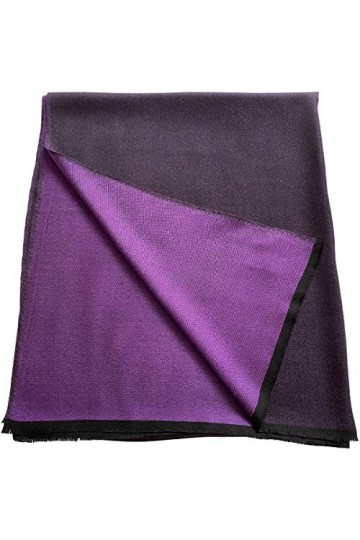 CJ Apparel Violette & Noir Echarpe de Pashmina en Châle Népalaise Solide Couleur Unie Conception Wrap Étole Secondes