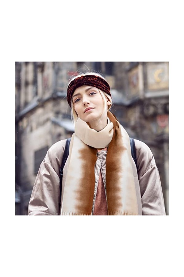 MoonSing Écharpe pour Femmes, Pashmina Châle Wrap, Cachemire Imitation Hiver Etoles Chaud Glands Foulard Douces Cadeau pour A