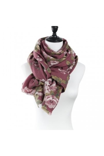 Superora Écharpe Chaude Souple pour Femme Écharpe douce pour Femme Étoles pour Femme Elégant Châle Motif Imprimé Floraux Auto