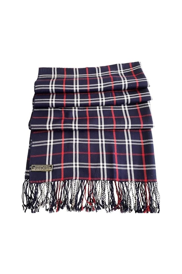 CJ Apparel Pashmina Écharpe de seconde avec motif tartan népalais, Tartan marron, taille unique