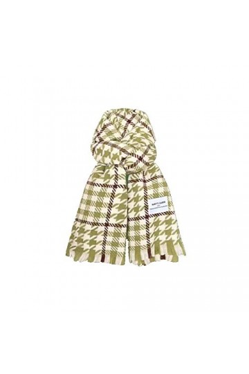 Femme Hiver Long Grande Echarpes,Femmes Pashmina Sentir Écharpes Écharpes Thermiques Douces Imprimé Pied-De-Poule Vert Classi