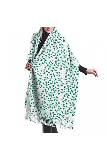 Green Leaf Écharpe tendance super douce en cachemire pashmina pour femmes et filles, Comme indiqué sur la photo, taille uniqu