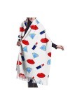 Diamond Lipstick Lip Écharpe longue pour femme Motif pashmina hiver/automne, Comme indiqué sur la photo, taille unique