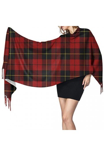 Tartan écossais avec couleurs traditionnelles, style campagnard vintage, écharpe dhiver tendance pour femme, sensation cache