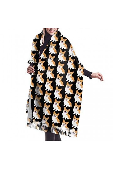 Jolie écharpe dhiver Corgi pour femme - Toucher cachemire - Pashmina - Doux et chaud - Longue écharpe pour femme, Comme indi