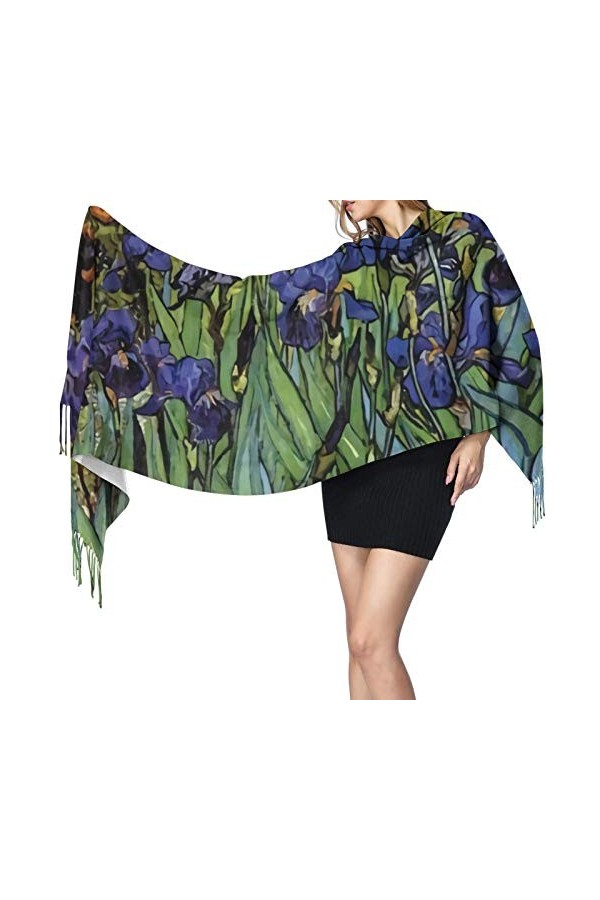 Irises Écharpe dhiver tendance pour femme - Toucher cachemire - Pashmina - Couverture douce et chaude - Longue écharpe pour 