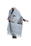 QQIAEJIA Five Penguins Châle Pashmina pour femme avec bords frangés, couleur, taille unique