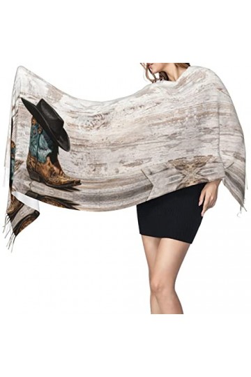 QQIAEJIA Joli châle pashmina pour femme avec bords frangés, Bonhomme de neige heureux., taille unique