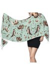 QQIAEJIA Otters Châle Pashmina pour femme avec bords frangés, Comme indiqué sur la photo, taille unique