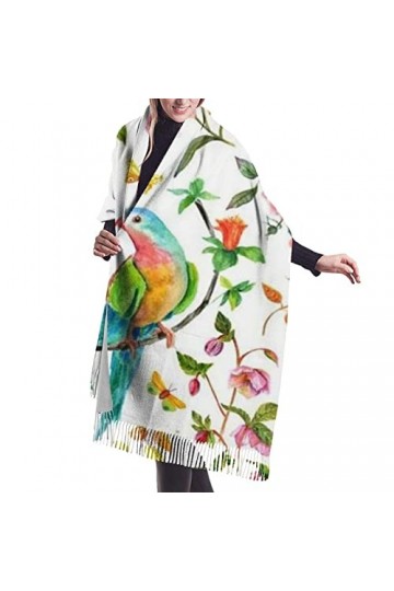 QQIAEJIA Grand châle pashmina vintage pour femme - Doux au toucher cachemire - Écharpe dhiver avec bords frangés, couleur, t