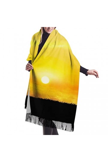 QQIAEJIA Pashmina Châle de yoga méditation pour femme avec bords frangés, Comme indiqué sur la photo, taille unique