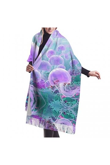 Magnifique châle Pashmina en cachemire doux avec bords frangés pour femme, couleur, taille unique