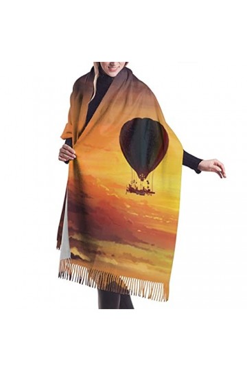 QQIAEJIA Grand châle pashmina en cachemire doux avec bords frangés pour femme, couleur, taille unique