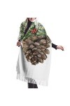QQIAEJIA Grand châle pashmina en forme de pomme de pin pour femme - Doux au toucher cachemire - Écharpe dhiver avec bords fr
