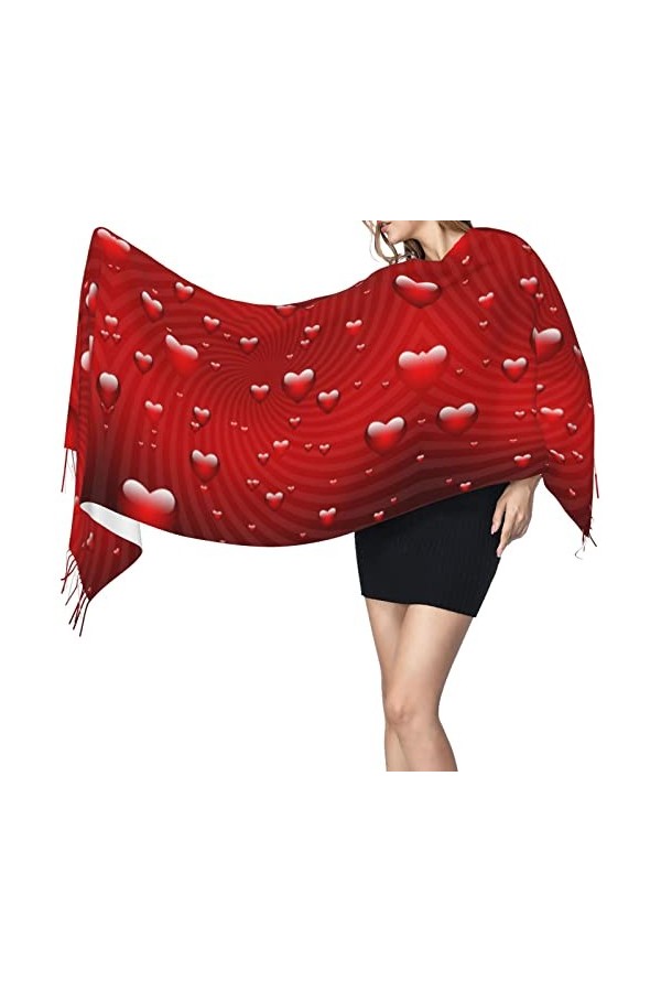 QQIAEJIA Grand châle pashmina en cachemire doux avec notes de musique pour femme Noir, Château de sable, taille unique