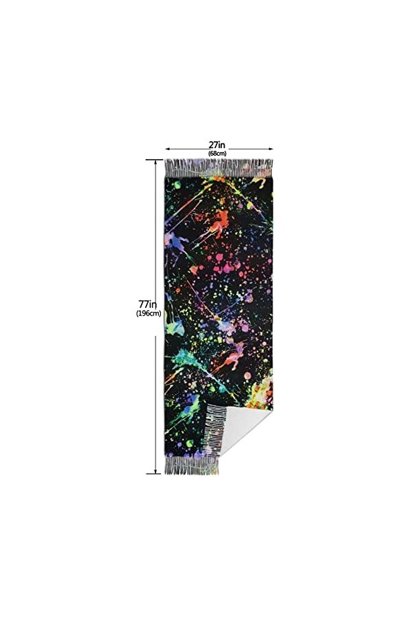 QQIAEJIA Grand châle Pashmina en cachemire doux avec bords frangés pour femme, Comme indiqué sur la photo, taille unique