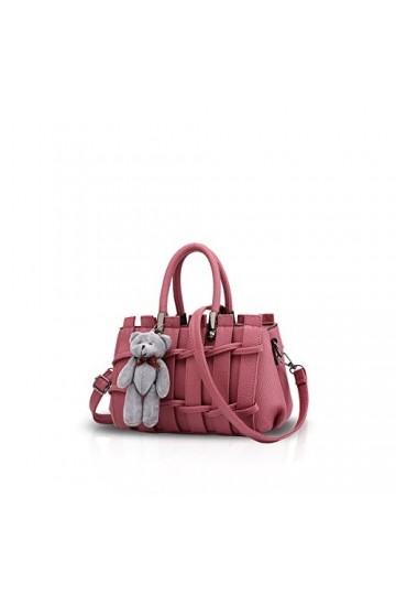 NICOLE&DORIS Femme Mode Sac à Main Messager Sac Bourse épaule Tote Douce Cuir Rose foncé